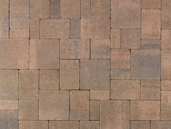 Castle Cobble pavers I & II pavers in Cream Brown Charcoal color