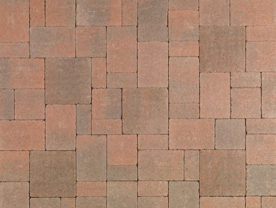 Castle Cobble I & II pavers in Cream Terracotta Brown color