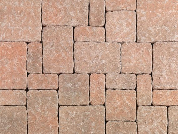 Estate Cobble I & II pavers in Cream Terracotta Brown color