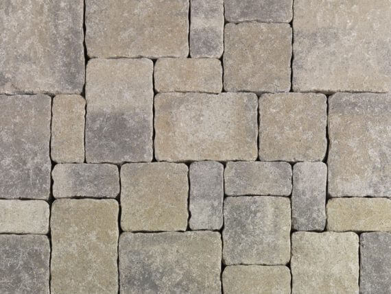 Estate Cobble I & II pavers in Gray Moss Charcoal color